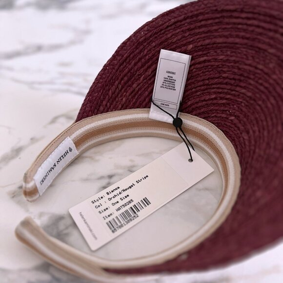 NWT - Helen Kaminski Bianca Visor - Orchid w/ Nougat Stripe??